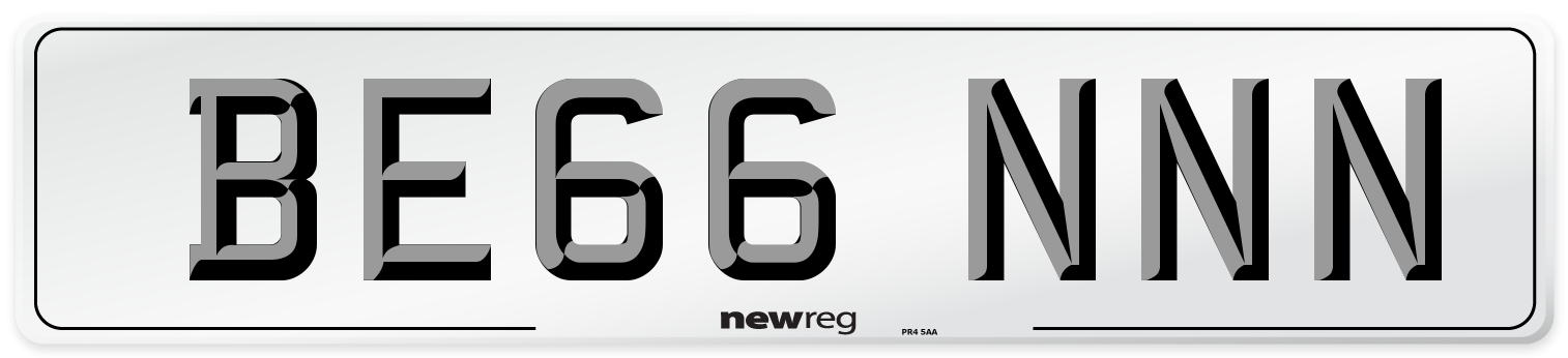 BE66 NNN Number Plate from New Reg